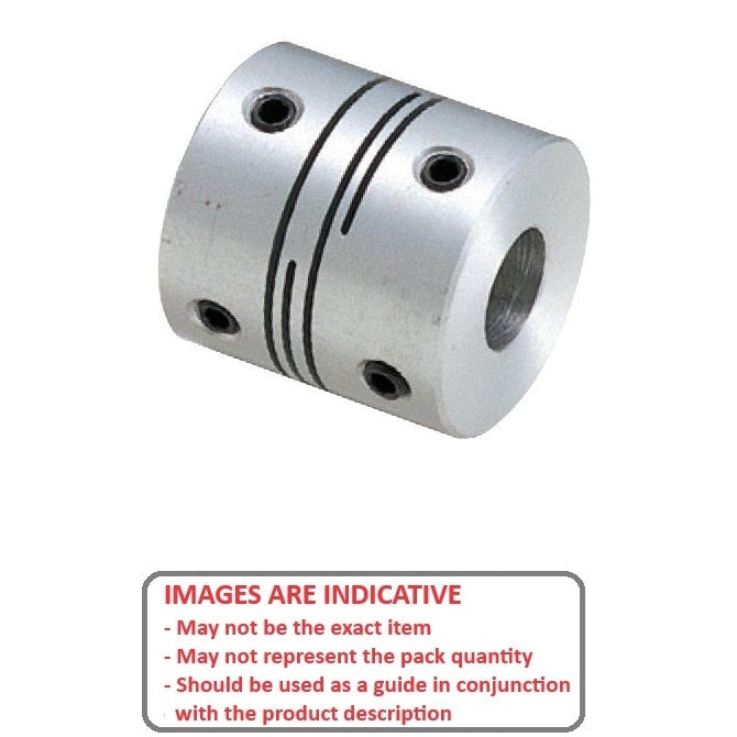 1038861 | CP-020-020-08-010-H-SL4-AL --- Slit Couplings - 2x2x8 mm 4 Slit Miniature - Aluminium Coupling
