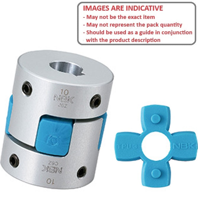 1065473 | CP-060-080-20-030-J-PU80S --- Spider Type C Complete Couplings - 6x8x20 mm - Aluminium with 98 Duro Red Spider Coupling