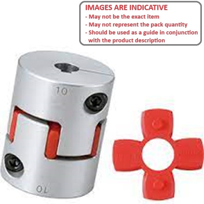 1060725 | CP-050-080-20-030-J-PU98C --- Spider Type C Complete Couplings - 5x8x20 mm - Aluminium with 98 Duro Red Spider Coupling