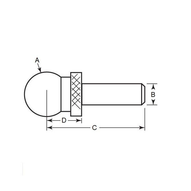1100344 | BLTO-01270-CS-S2-J --- Tooling Balls - 12.7x9.525x38.1 mm Two Piece - Carbon Steel