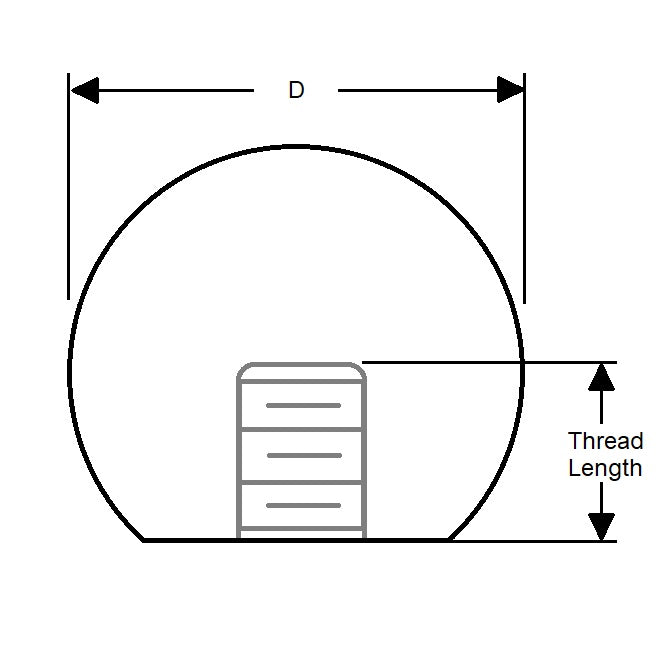 1053313 | KF040M-016-T303 --- Ball Knobs - M4 - 4x0.7mm - 16x7.2 mm Female Threaded - Stainless Steel Knob