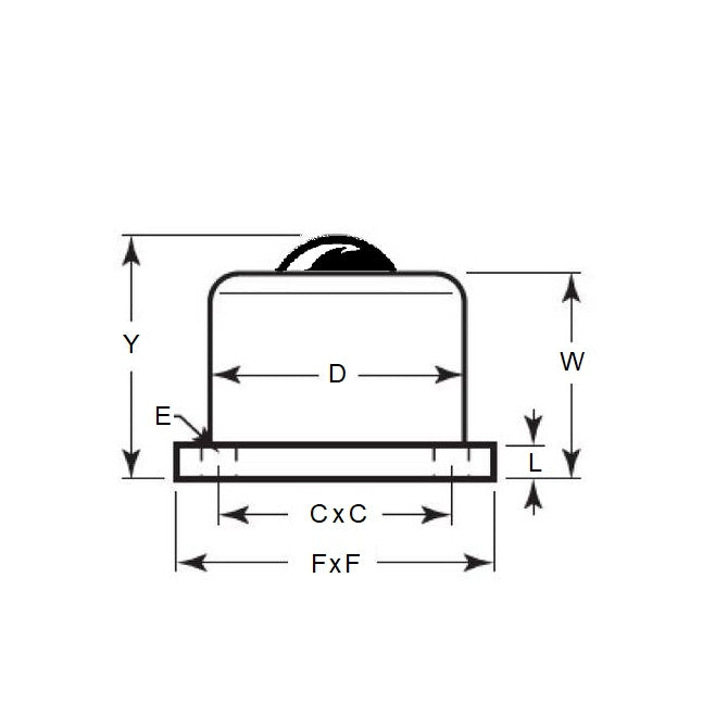 1195590 | BTU0136-006-B-C-HD --- Base Mount Ball Transfer Units - 136 kg - 41.4x5.6 mm Heavy Duty Steel - Carbon Steel