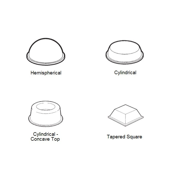 1225406 | RSB-25RS (Sheet) --- Polyurethane Self Adhesive Bumpers - Type Cylindrical 12.7x6.35 mm - Polyurethane Bumper