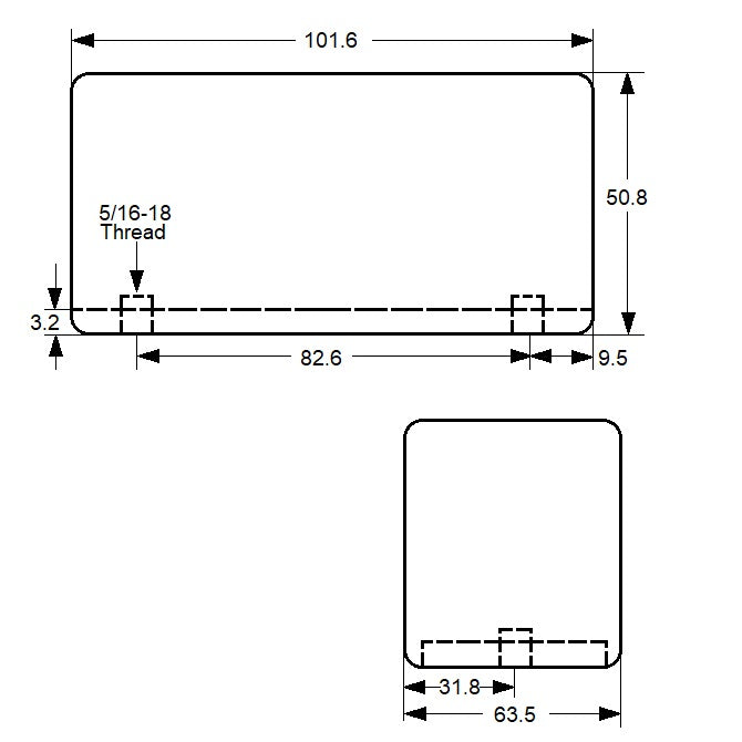 1186893 | FRB-85RS --- Square and Rectangular Bumpers - 101.6x63.5x50.8 mm Standard - Neoprene Rubber 80A Bumper