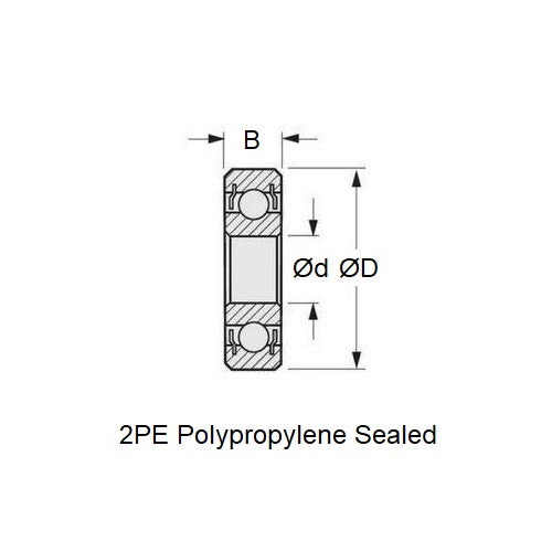 1093404 | S316-6000-2PE --- Single Row Ball Bearings - 10x26x8 mm - Stainless Steel 316 (Similar to A4, 18-10)