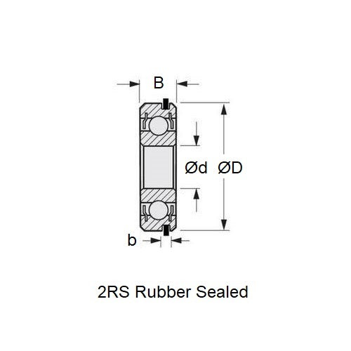 1097914 | 6001-2RS-NR-ECO --- Single Row Ball Bearings - 12x28x8 mm with Snap Ring - Chrome Steel SAE 52100
