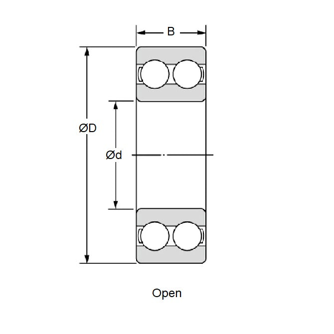 1132193 | S316-5205 --- Double Row Ball Bearings - 25x52x20.63 mm Semi Precision - Stainless Steel 316 Similar to A4, 18-10
