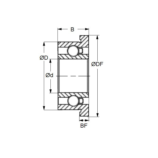 1058410 | SFR166-ZS-MC34-GR5-R-AF12 --- Single Row Ball Bearings - 4.763x9.525x3.175 mm Flanged - Stainless Steel AISI 440C Bearing