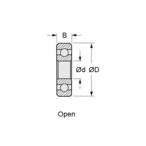 1046914 | S623-MC3-JP6-AF12 --- Single Row Ball Bearings - 3x10x4 mm - Stainless Steel AISI 440C