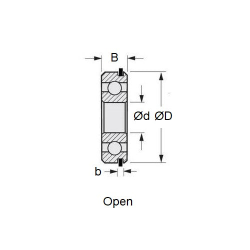 1108304 | 6302-NR --- Single Row Ball Bearings - 15x42x13 mm with Snap Ring - Chrome Steel SAE 52100 Bearing