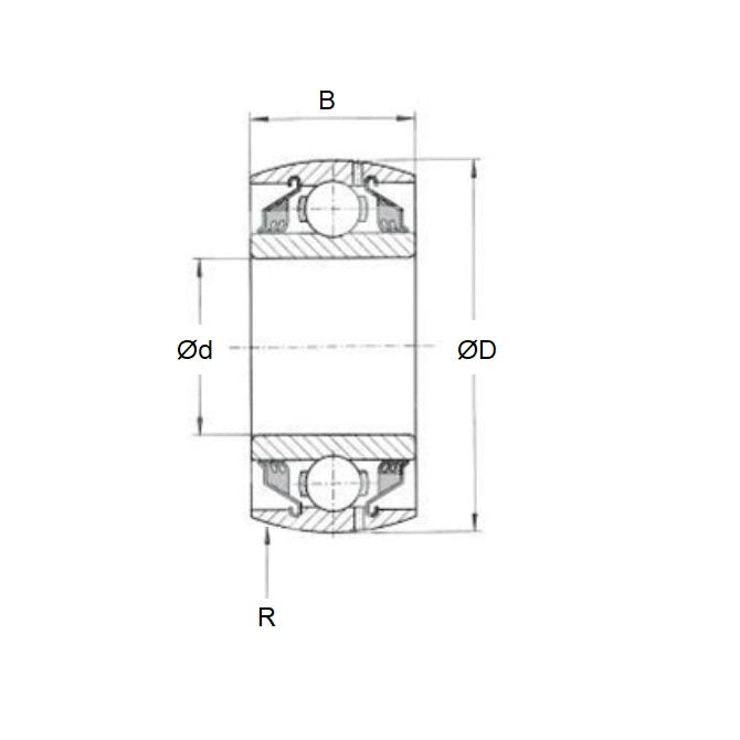 1123564 | CS204-2RS --- Spherical OD Radial Ball Bearings - 20x47x14 mm - Chrome Steel Bearing