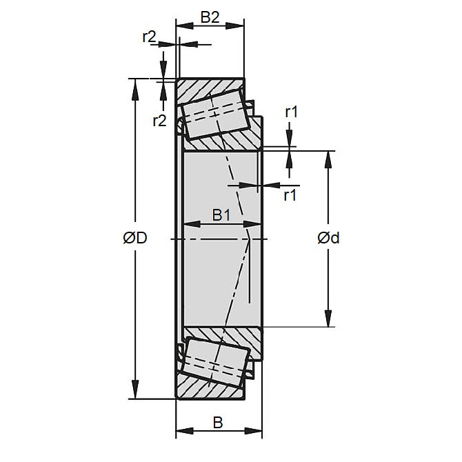 1167304 | E32012J --- Tapered Roller Set Bearings - 60x95x23 mm / 23 mm Single Row - Chrome Steel Bearing