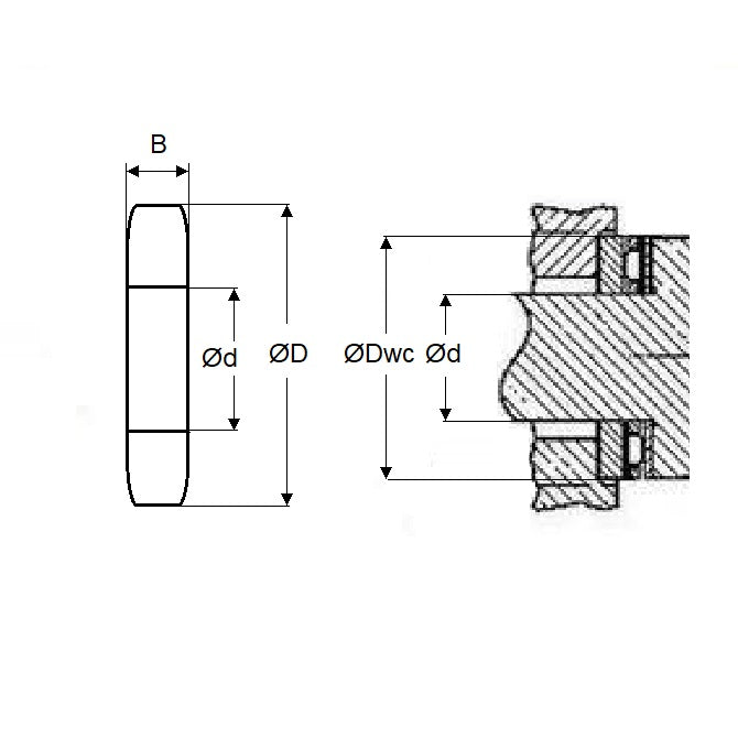 1071972 | T-0064-0175-0024-RW --- Thrust Roller Bearings - 6.35x17.45 mm - Washer Only - Carbon Steel / 2.42 mm Washers Only - Carbon Steel Bearing