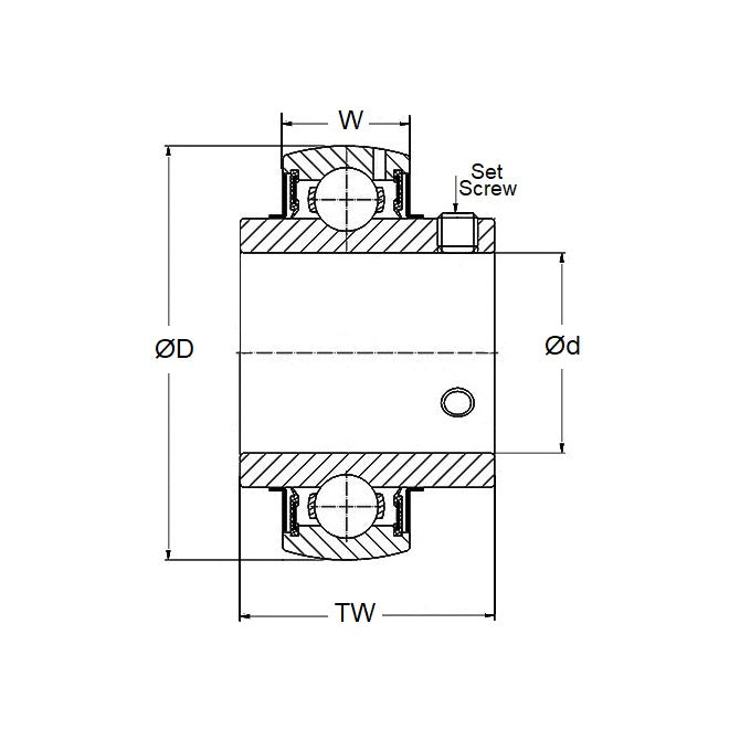 1120047 | S6-UC204-12 --- Spherical OD Bearings - 19.05x47x31 mm Suits Plastic Housings - Stainless Steel 316 Similar to A4, 18-10 Bearing