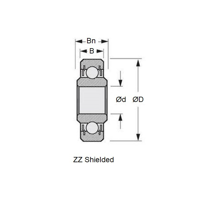 1081119 | WE608-ZZ-ECO --- Single Row Ball Bearings - 8x22x7 mm / 9 mm Unflanged - Chrome Steel SAE 52100 Bearing