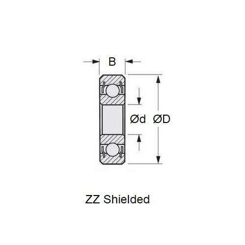 1063510 | 605-ZZ-ECO (10 Pcs) --- Single Row Ball Bearings - 5x14x5 mm - Chrome Steel SAE 52100