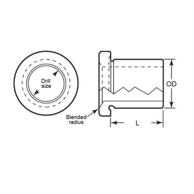 1089067 | BF0060-0100-0050-DP --- Drill Bushings - 10x6x5 mm Flanged - Carbon Steel Bushing