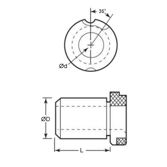 1069854 | BF0064-0032-0127-DS --- Drill Bushings - 6.35x3.175x12.7 mm Flanged - Carbon Steel Bushing