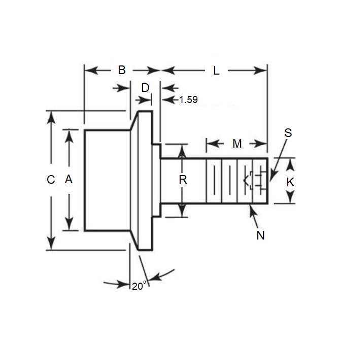 1150034 | CCF260RS --- Flanged Stud Cam Followers - 38.1x68.275 mm - 5/8-18 UNF - Steel Cam Follower