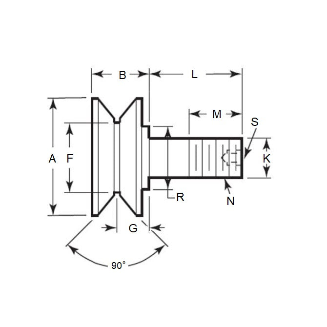 1168981 | CCF305RS --- V-Groove Cam Followers - 63.5x77.8 mm - 3/4-16 UNF - Steel Cam Follower