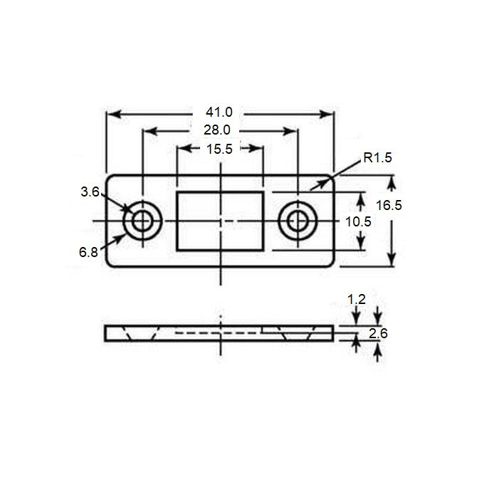 1152968 | SUG-527RS --- Magnetic Ultra Thin Catches - 41x16.5x2.6 mm Heavy Duty