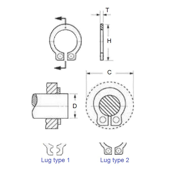 1064645 | CNG-00600-C (100 Pcs) --- External Retaining Rings - 6x1 - - Circlips - Carbon Steel