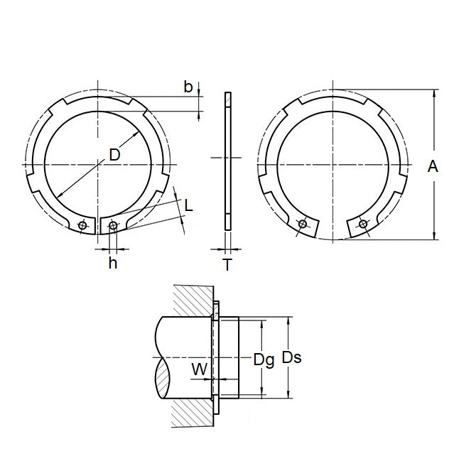 1128579 | DAK-024 --- External Retaining Rings - 24x1.2x22.9 mm Circlips - Carbon Spring Steel Circlip