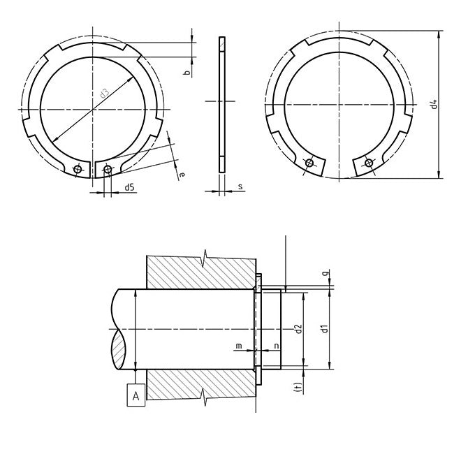 1146867 | DJK-036 --- Internal Retaining Rings - 36x1.5x38.25 mm Circlips - Carbon Spring Steel Circlip