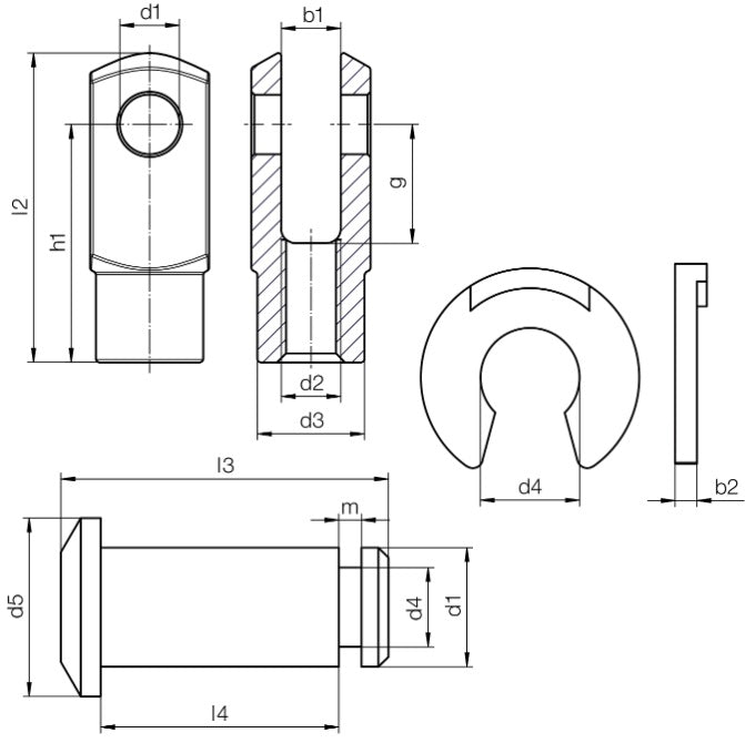 1091079 | CLJ-10.00-M10L (10 Pcs) --- Clevis Joints - 10x20 - 20.0 x 20.0 Plastic