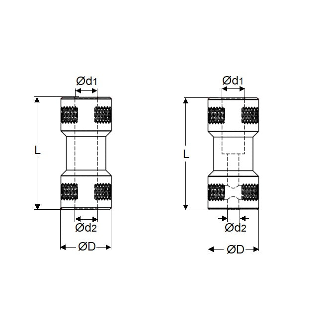 1040969 | CP-023-040-09-R-B (4 Pcs) --- Rigid Couplings - 2.3x4x9 mm Hobby Brass - Brass Coupling