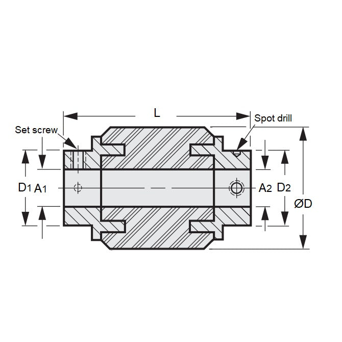1044076 | CP-030-040-21-032-NF-R3S --- Neo Flex Couplings - 3x4x20.6 mm - Stainless Steel 303 and Neoprene