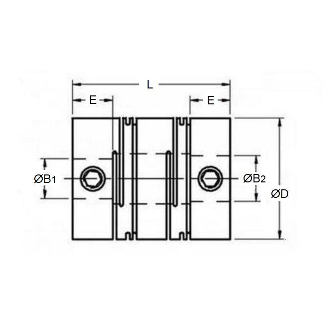 1037190 | CP-015-015-08-012-H-RFS-AL --- Helical Couplings - 1.45 Pilot Bore 1.450 8 mm Short Series - Aluminium 7075-T6