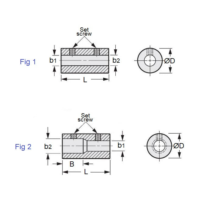 1076018 | CP-079-079-16-025-R-CG --- Rigid Couplings - 7.938x7.938x16 mm Set Screw - Steel Coupling