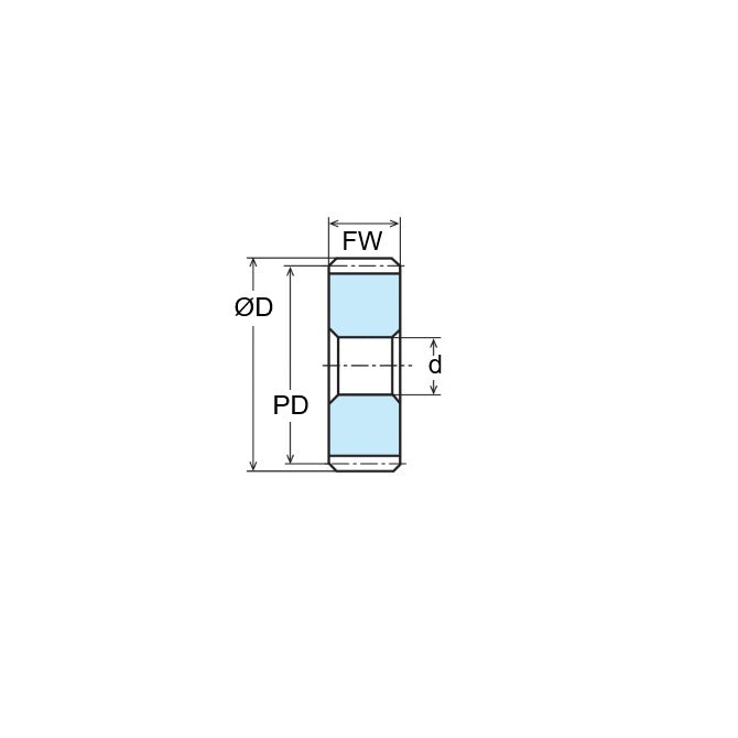 1096182 | G010P-012-V32-048-032-N --- Spur Gears - 12 tooth - 9.53x3.175 mm Hubless - Nylon Polyamide 6/6 Gear
