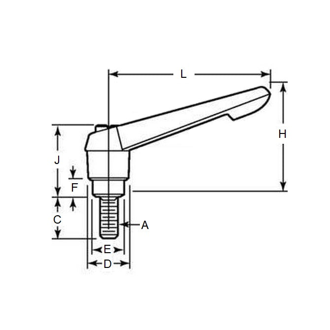 1091620 | KHD-337RS --- Adjustable Stud Handles - M10 - 10x1.5mm - 30 mm - Plastic with fibreglass reinforcement Handle