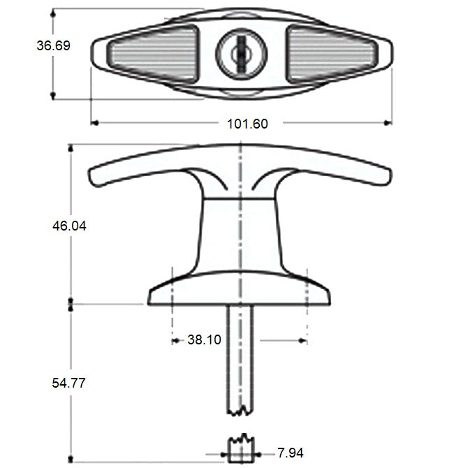 1179640 | HH-120RS (10 Pcs) --- Latching Handles - 84.931x39.688x101.6 mm Tee Handle