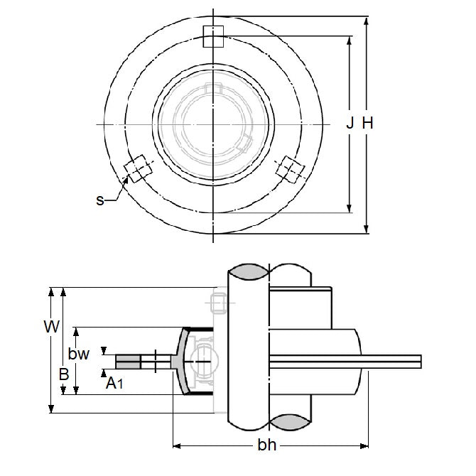 1181224 | PF-4 --- Flanged Housings - 90 - 25.7 mm 3 Bolt Hole - Steel Housing