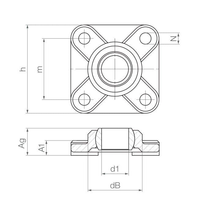 1140716 | F-30-W300 (10 Pcs) --- Bearing Housings - 30x85x26 mm Flanged - W300 Plastic Housing