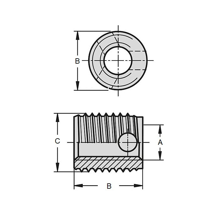 1057121 | IN-TP-048C-07-A-C (10000 Pcs) --- Self Tapping Inserts - 10-24 UNC - 4.76mm - 7.4x7 mm For Aluminium - Carbon Steel Insert