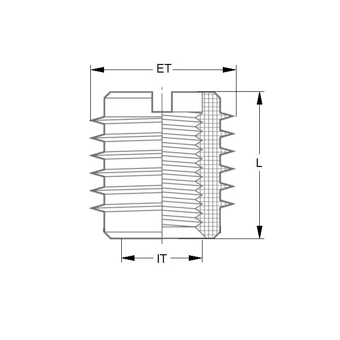1054744 | IN-TP-042C-10-WSL (5 Pcs) --- Self Tapping Inserts - 8-32 UNC - 4.17mm - 5.11x10 mm For Wood - Brass Insert