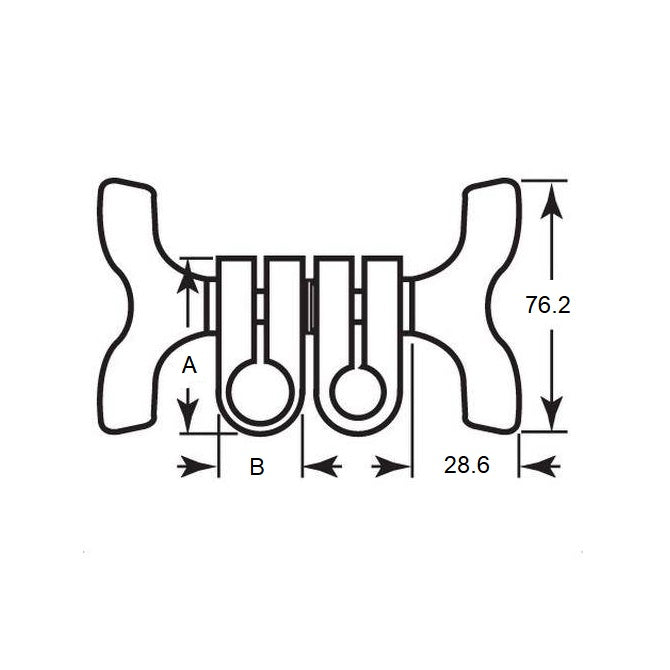 1087851 | SJ-10DRS --- Swivel Joints - 9.53x12.7x38.1 mm Double Wing Knob