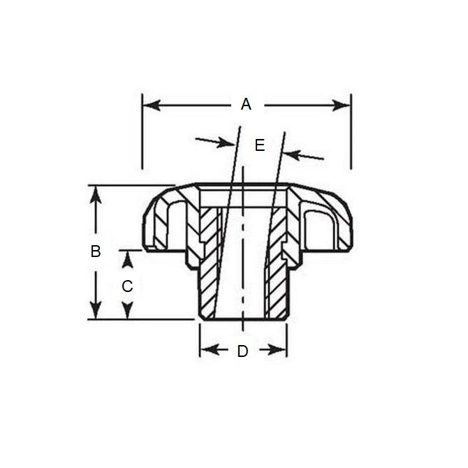 1062526 | KF050M-025-7LQA (10 Pcs) --- Lobe Knobs - M5 - 5x0.8mm - 25 - - Seven Lobe - Steel Hub Knob