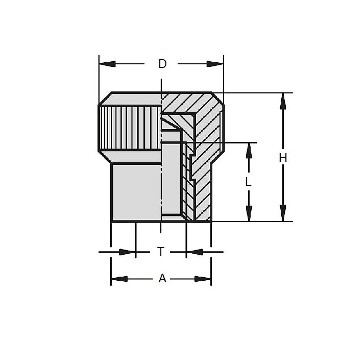 1061793 | KF050M-015-KN-PH --- Knurled Knobs - M5 - 5x0.8mm - 15x10 mm Female - Phenolic Knob