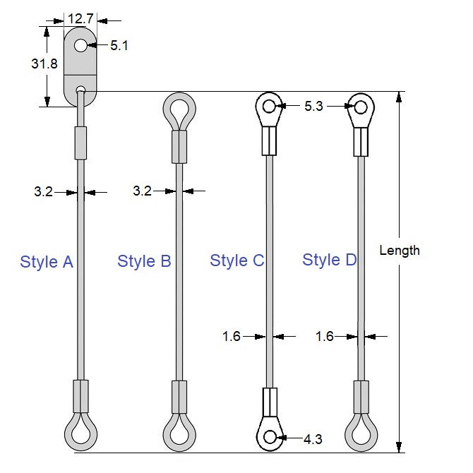 1227188 | PPL-226RS (300 Pcs) --- Nylon Lanyards - Type Loop and Eyelet 250x6.6 mm