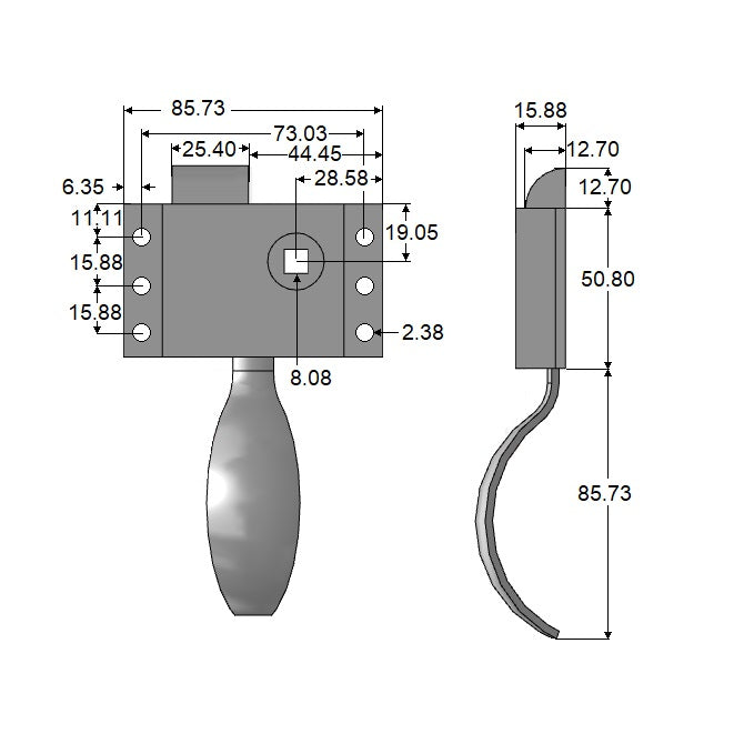 1223136 | HH-107RS --- Latching Cab Locks Handles - Right Hand - - -