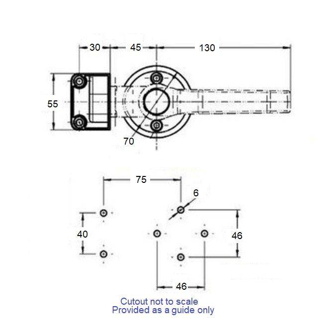 1226982 | ELH-1146RS --- Latching Handles - Type Outside Door Catch 130 - 55 x 30 Outside Door