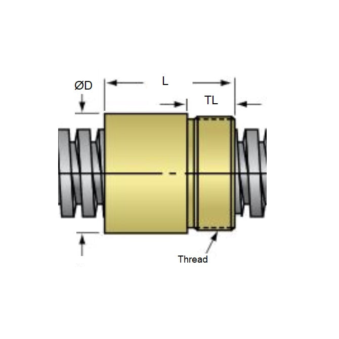1085212 | AR222RS (4 Pcs) --- Nuts Leadscrew - 9.525 mm - 12 - 1 Imperial - Plastic