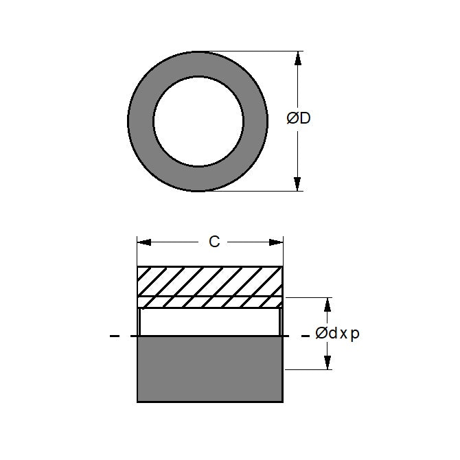 1121264 | KSM204-OUK --- Nuts Leadscrew - 20x4 mm - Right Hand Metric - Carbon Manganese Steel S300 Pb