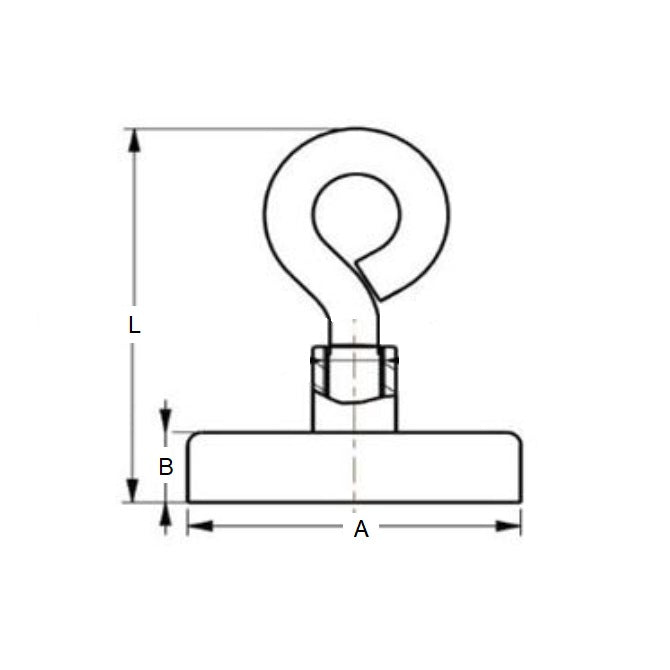 1161902 | MAG-CP-052-44-09-LP --- Cup Assemblies Loop Magnets - 51.56x44.45 mm - 8.62 kg