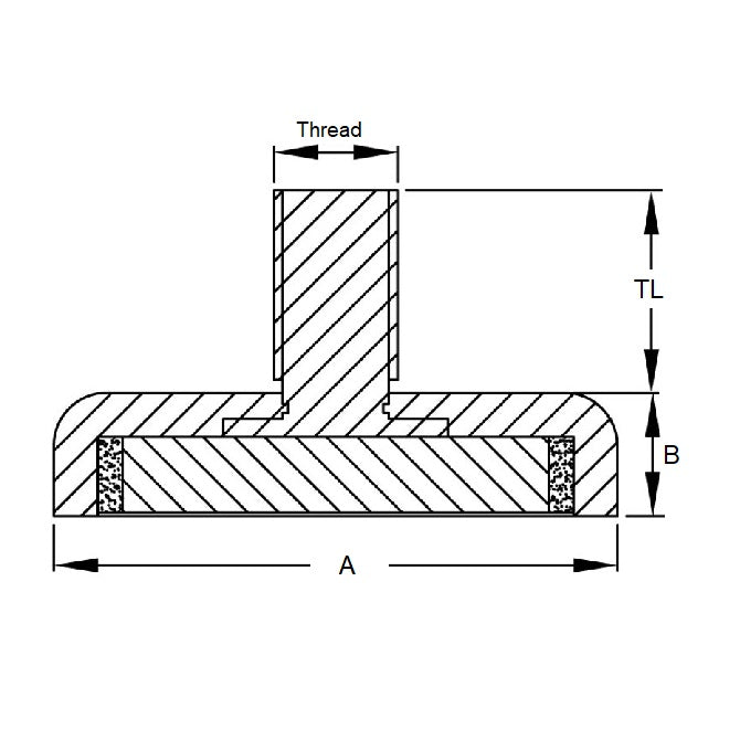 1141769 | MAG-CP-031-05-06-SD --- Cup Assemblies Stud Magnets - 31.35x4.76 mm - 6-32 UNC